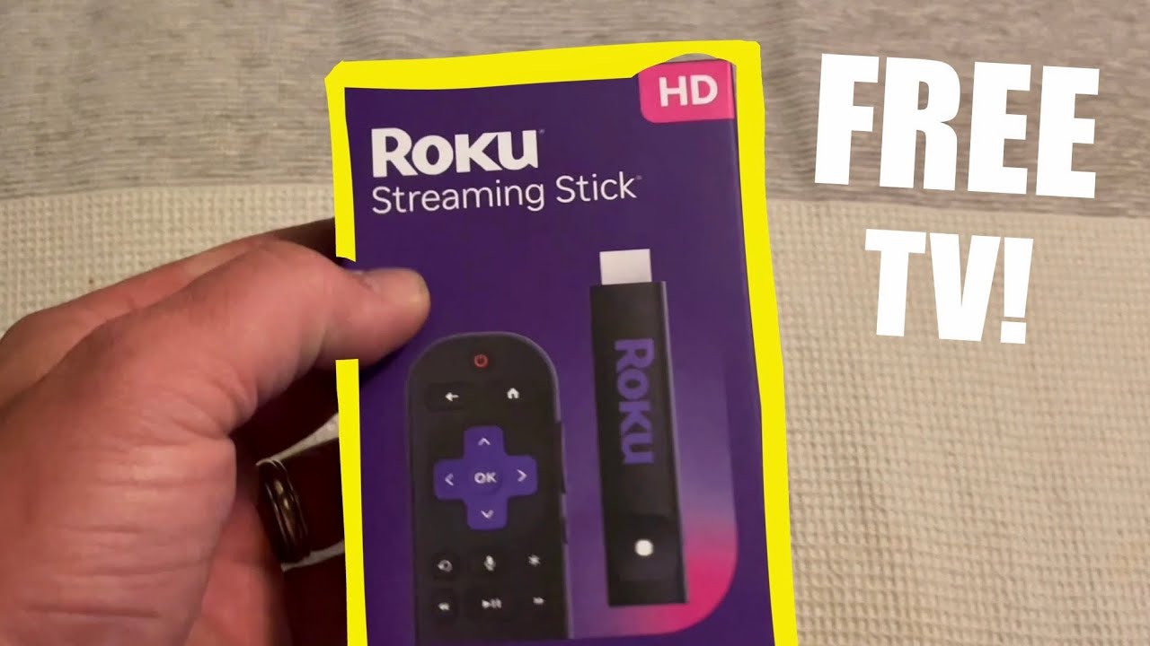 Устройство Roku Streaming Stick 2025 HD с голосовым управлением — бесплатное телевидение! (Распак...