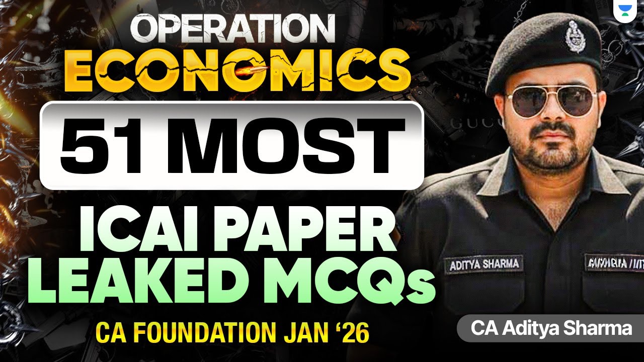 51 Most ICAI Paper Leaked MCQ's | Business Economics | CA Foundation Jan 2026 | CA Aditya Sharma