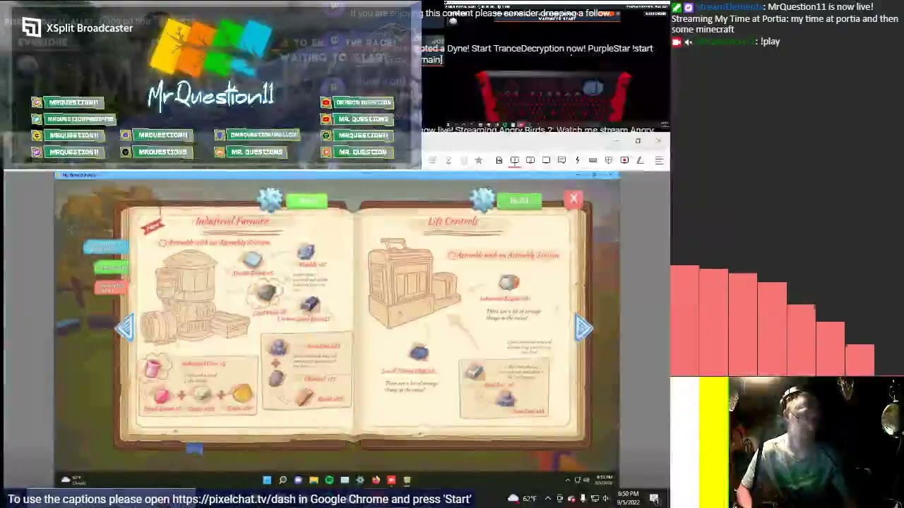 my time at portia and then some minecraft