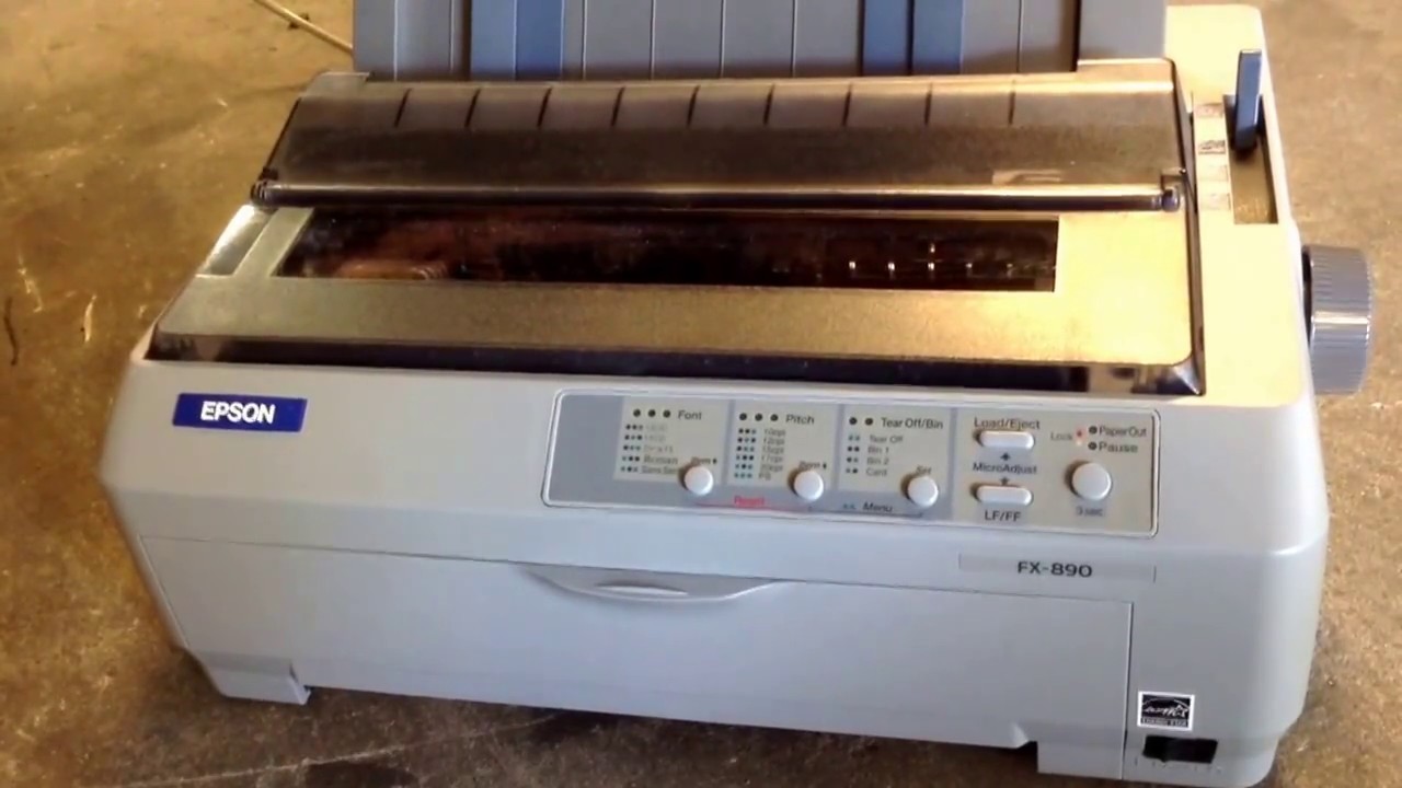 How to print a self test on an Epson FX-890 dot matrix printer