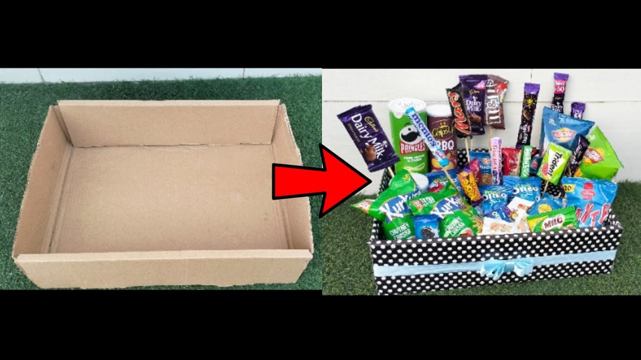 DIY Gift Basket Tutorial | Snack Bouquet | DIY Hamper |Recycling of Cardboard
