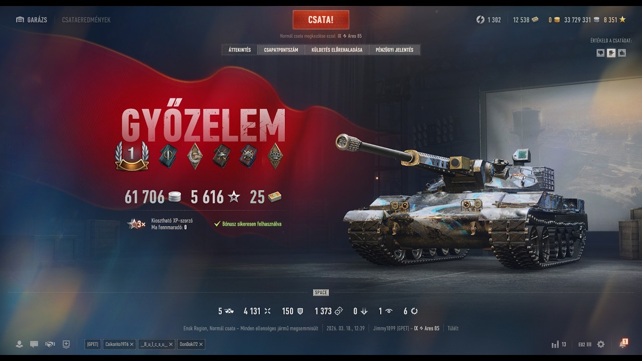 Ares 85 nincs megállás 5 kill l World of Tanks