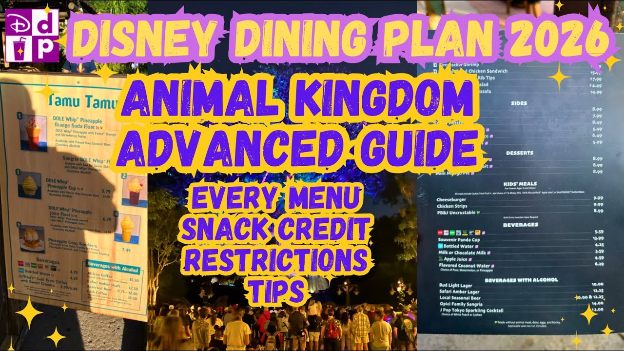 Animal Kingdom Disney Dining Plan 2026 Guide | Menus | Snack Credits | Restrictions
