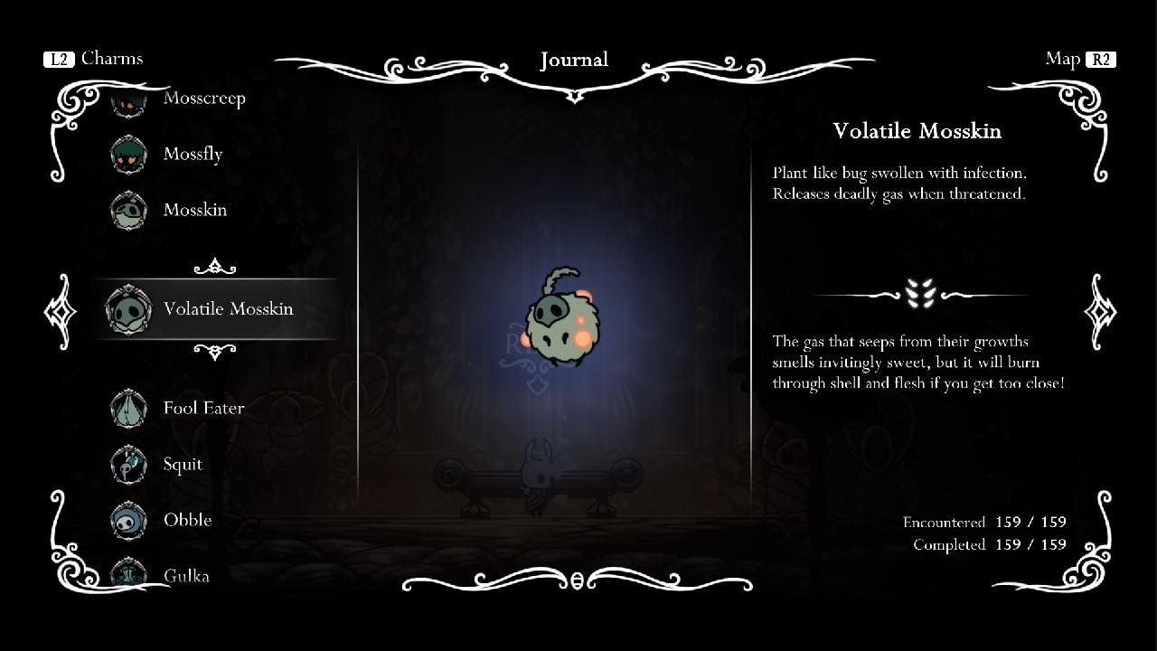 Hollow Knight All Enemies Hunter Diary Lore