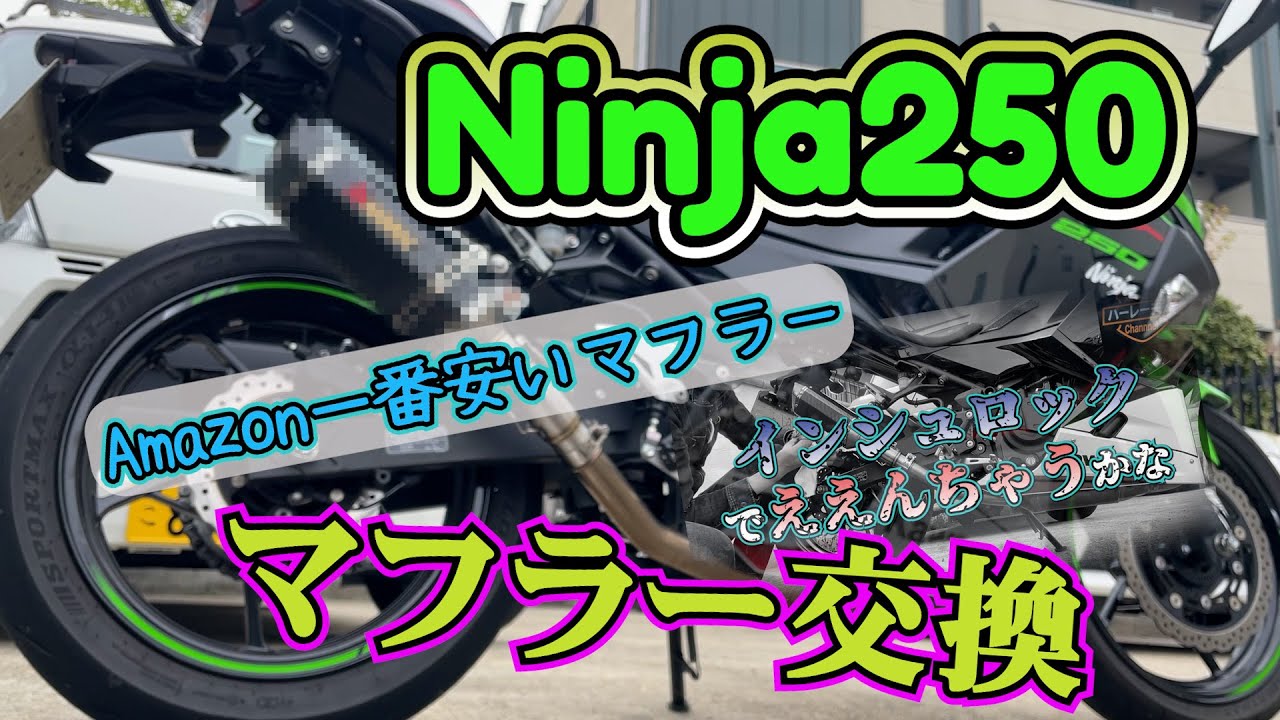 【マフラー交換】ニンジャ２５０に話題の！？激安マフラー取り付けた！！【アクラポビッチ風】