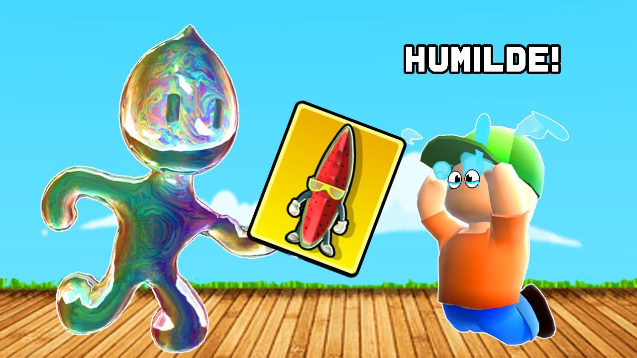 DEI UMA SKIN ESPECIAL PARA O MENINO MAIS HUMILDE DO STUMBLE GUYS (ELE CHOROU)