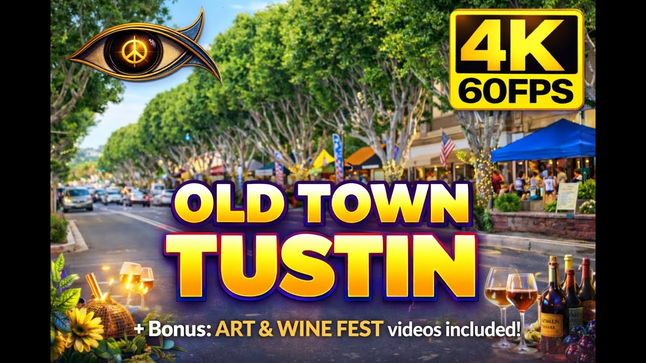 Old Town Tustin Walk | Art & Wine Festival Moments | 4K 60FPS