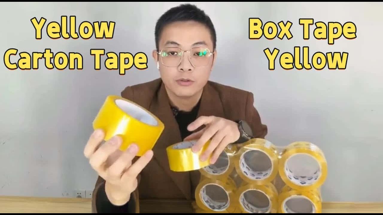 Packing tape yellow,yellow carton tape,big yellow storage packing tape,box tape yellow