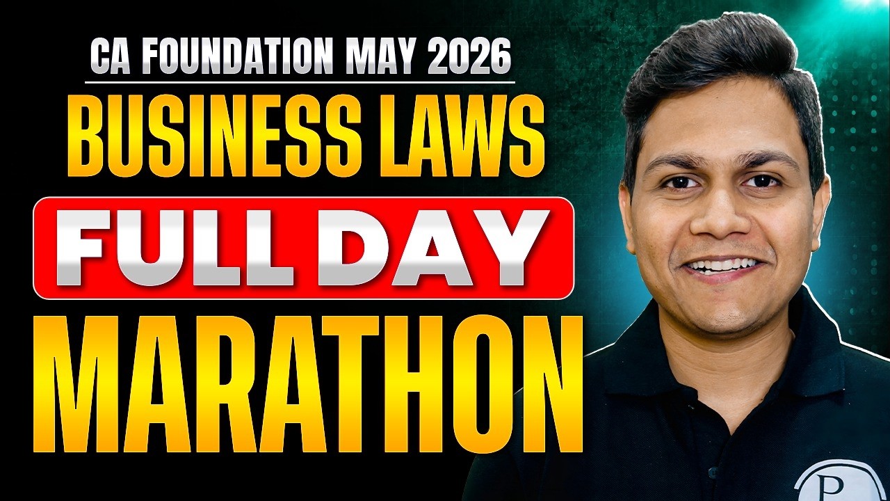 CA Foundation Business Laws: Full Day Marathon | CA Foundation Law | May 26 | CA Nikesh Agrawal
