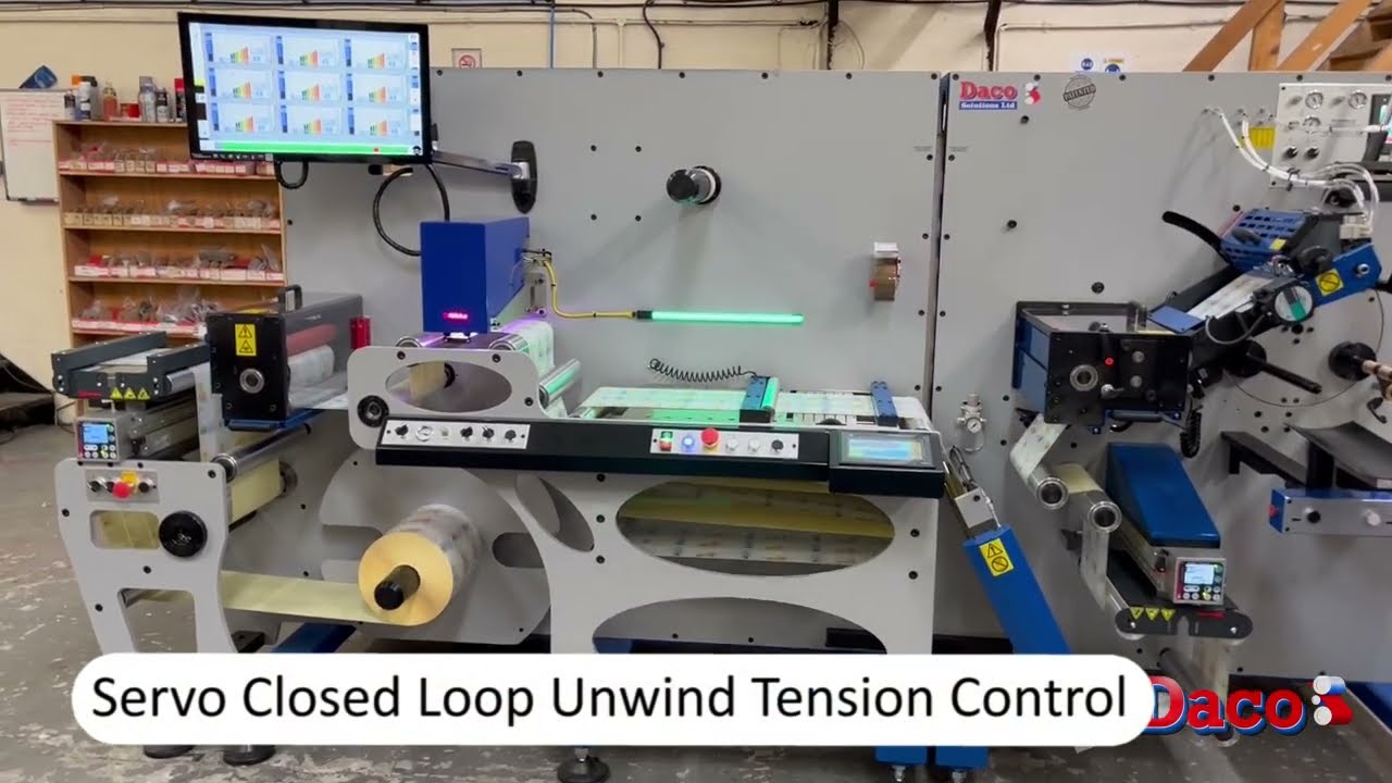 Daco PLR350V Inspection Slitter Rewinder with 3 spindle Semi automatic Turret Rewinder