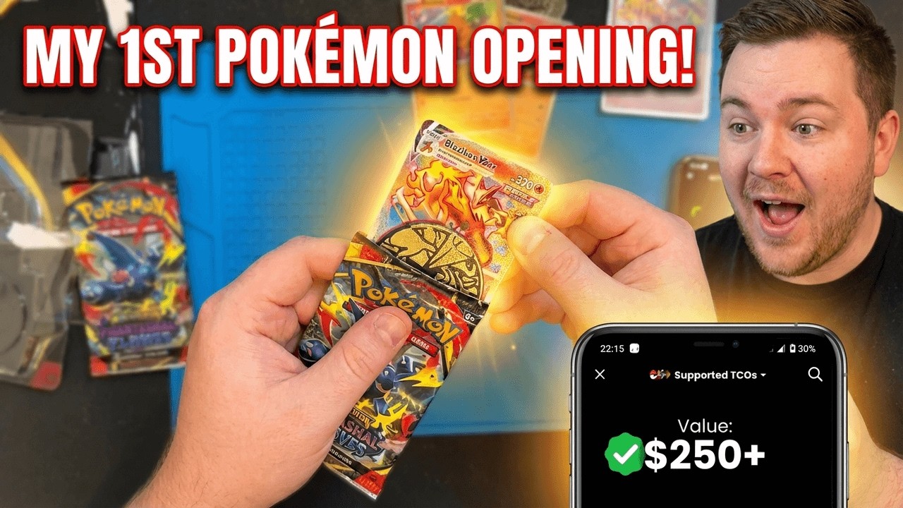 My First Pokémon Card Opening! 🔥 Blaziken Blister Pack Unboxing + Card Values | Beginner Pokémon TCG