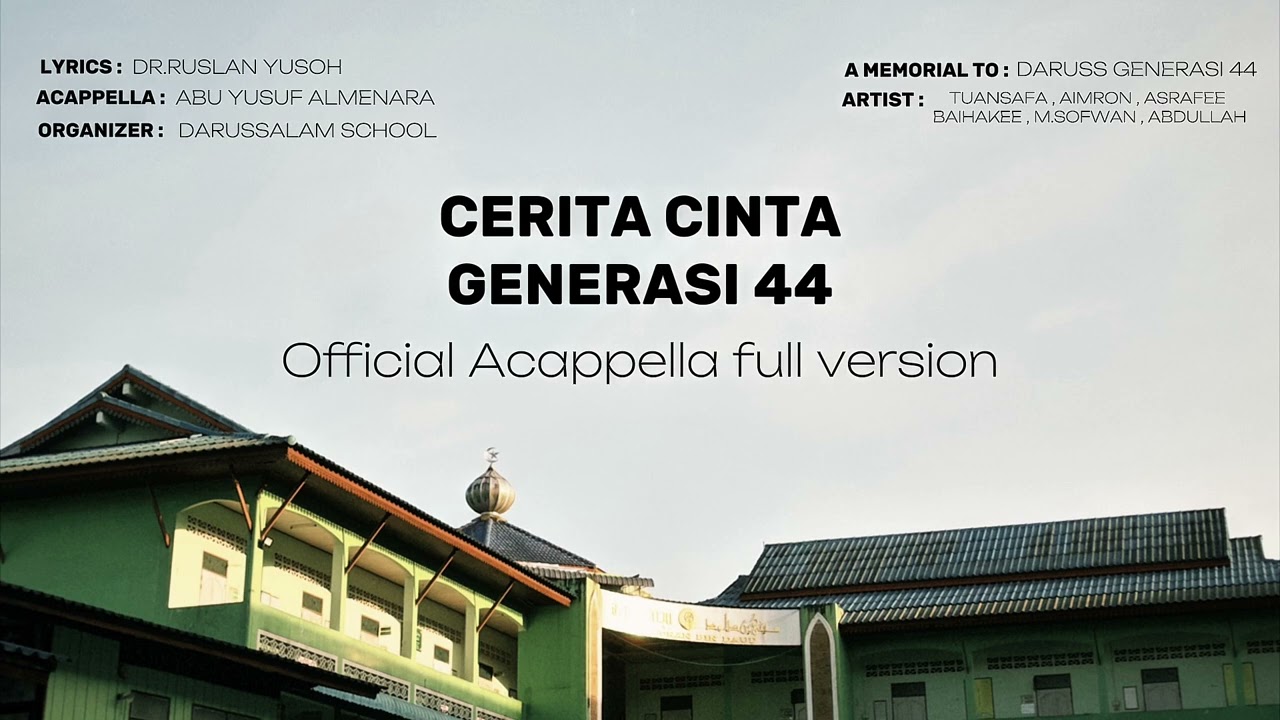 CERITA CINTA [GENERASI 44] Official Acappella full version 