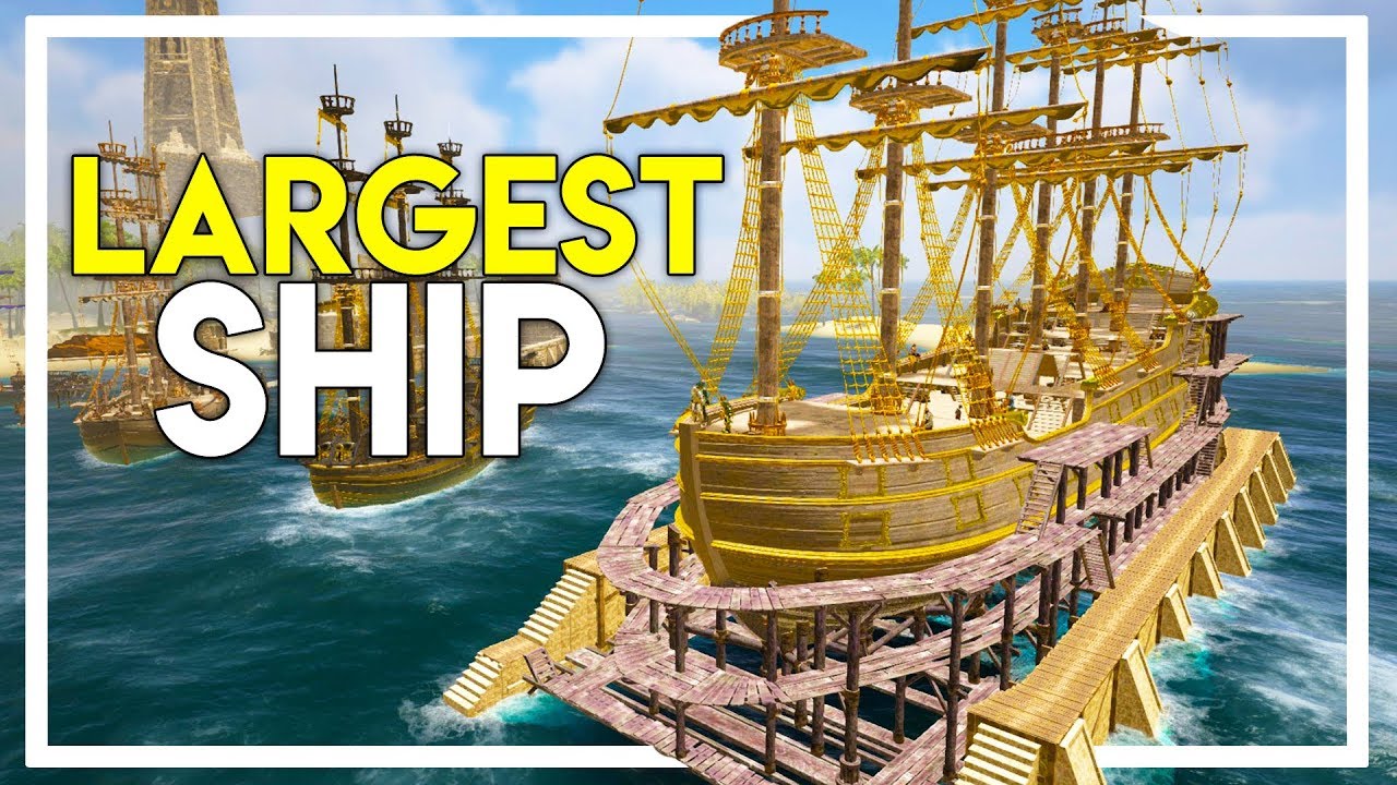 50+ CANNONS - THE LARGEST AND FASTEST SHIP IN THE GAME! (Ark Atlas Gameplay #25)