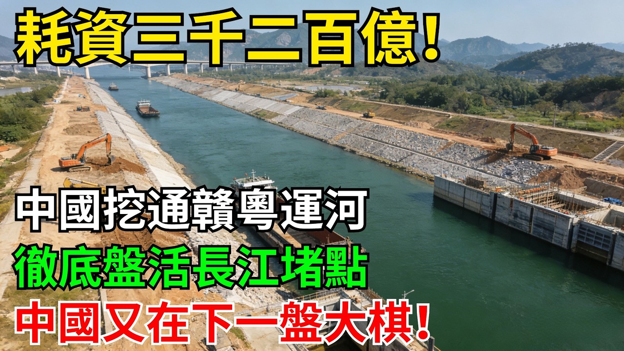 耗資三千二百億！中國挖通贛粵運河，徹底盤活長江堵點，中國又在下一盤大棋！#科普#超級工程#施工#中國基建#建造#中國製造#工程#水利工程
