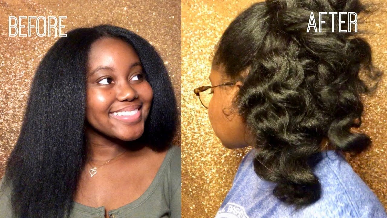 Bantu Knots on Blown Out Natural Hair