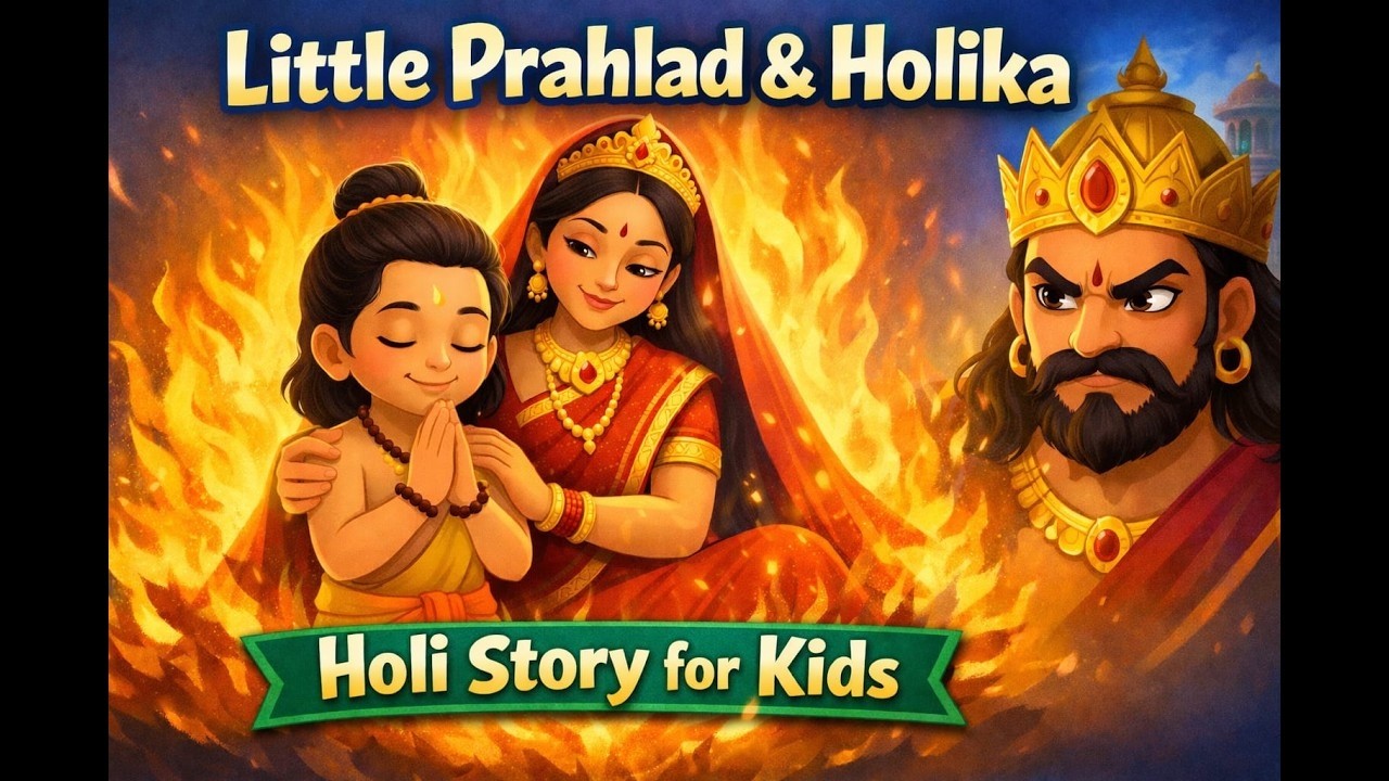 Holi Story for Kids | Prahlad & Holika | English Mythology Story