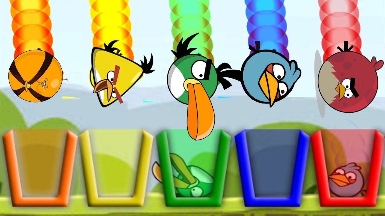 Angry Birds Drink Water 2 - TAKE ALL DIFFERENT COLOR BIRDS TO COLOR CUP OF WATER!
