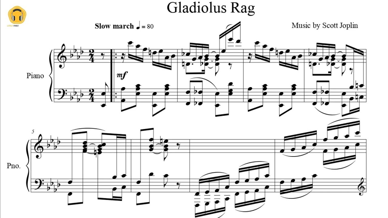 Gladiolus Rag by Scott Joplin (Piano Solo/Sheets)