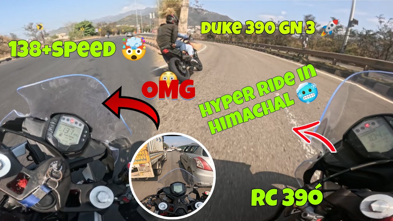 Duke 390v/s rc 390 drag race on highway 🛣️ lean game on himachal roads hayper ride 😱😱