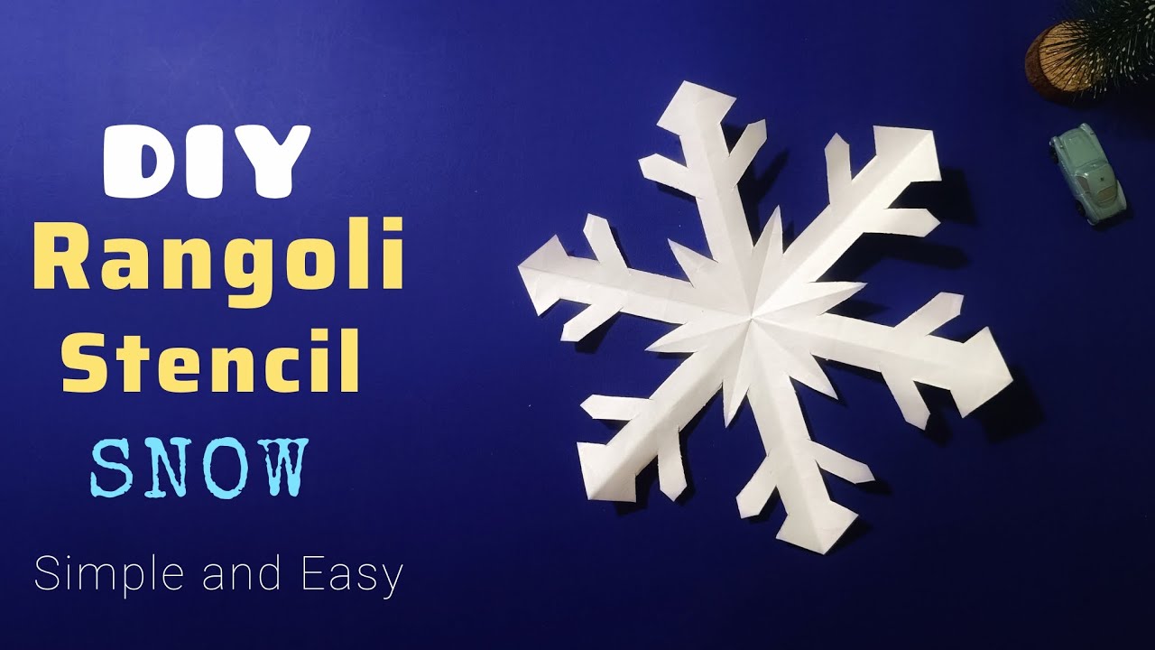 How to make Rangoli design paper cutting | Diy paper Snow fall design| Origami Rangoli Stencil