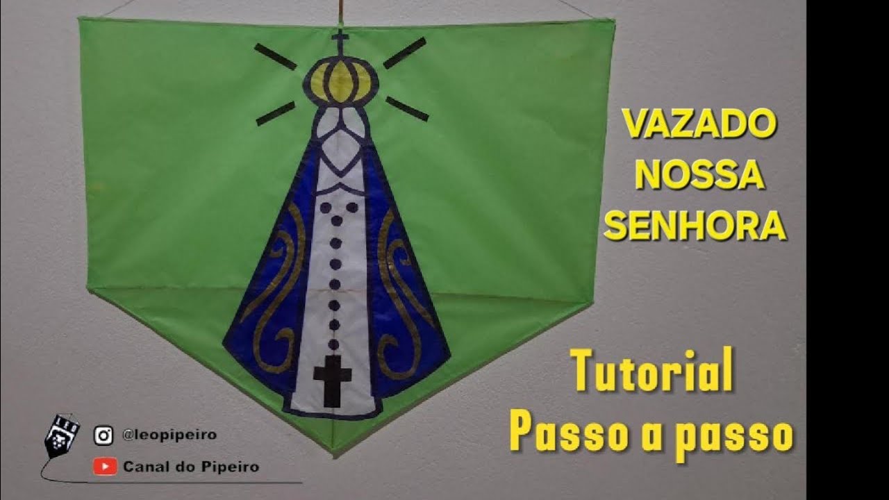 Aprenda como fazer pipa Vazado da Imagem da Nossa Senhora Aparecida tutorial passo a passo. #36