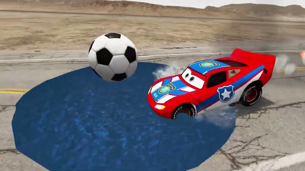 TRANSPORTING PIXAR CARS & FRUITS WITH COLORED & JOHN DEERE vs CLAAS vs TRACTORS - BeamNG.drive #962