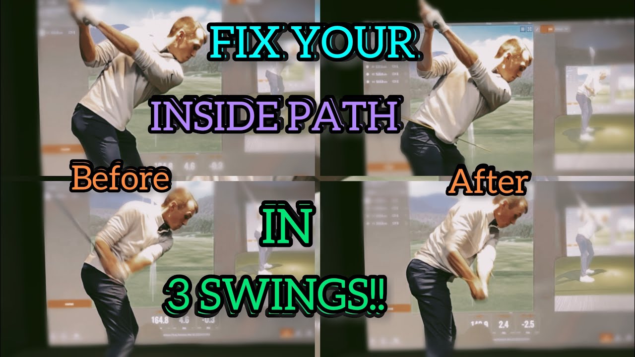 BEST GOLF swing DRILL! Fix your INSIDE path in 3 SWINGS! Trackman data. Trackman Simulator.