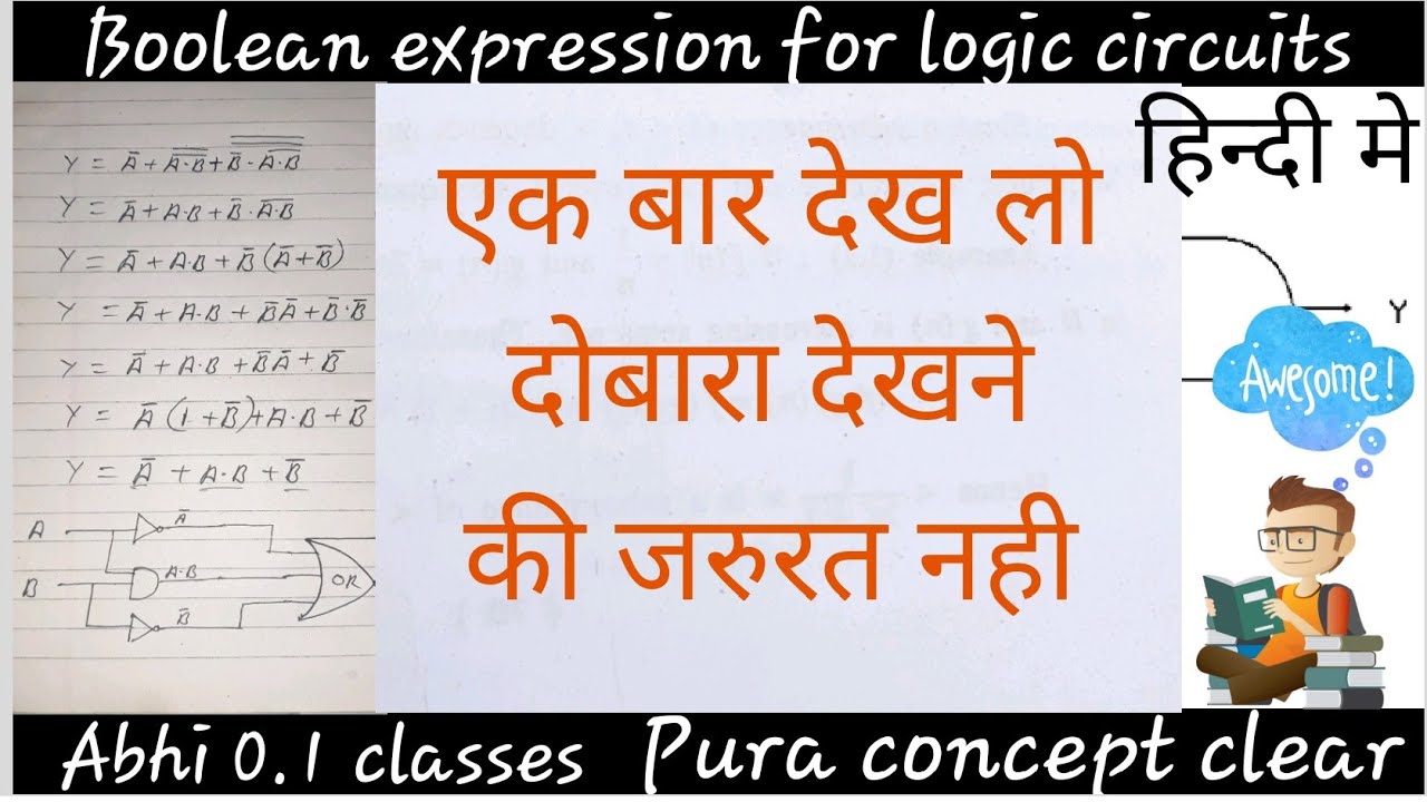 || Logic GATE problem || Example and drow logic circuit diagram from boolean expression|| in hindi