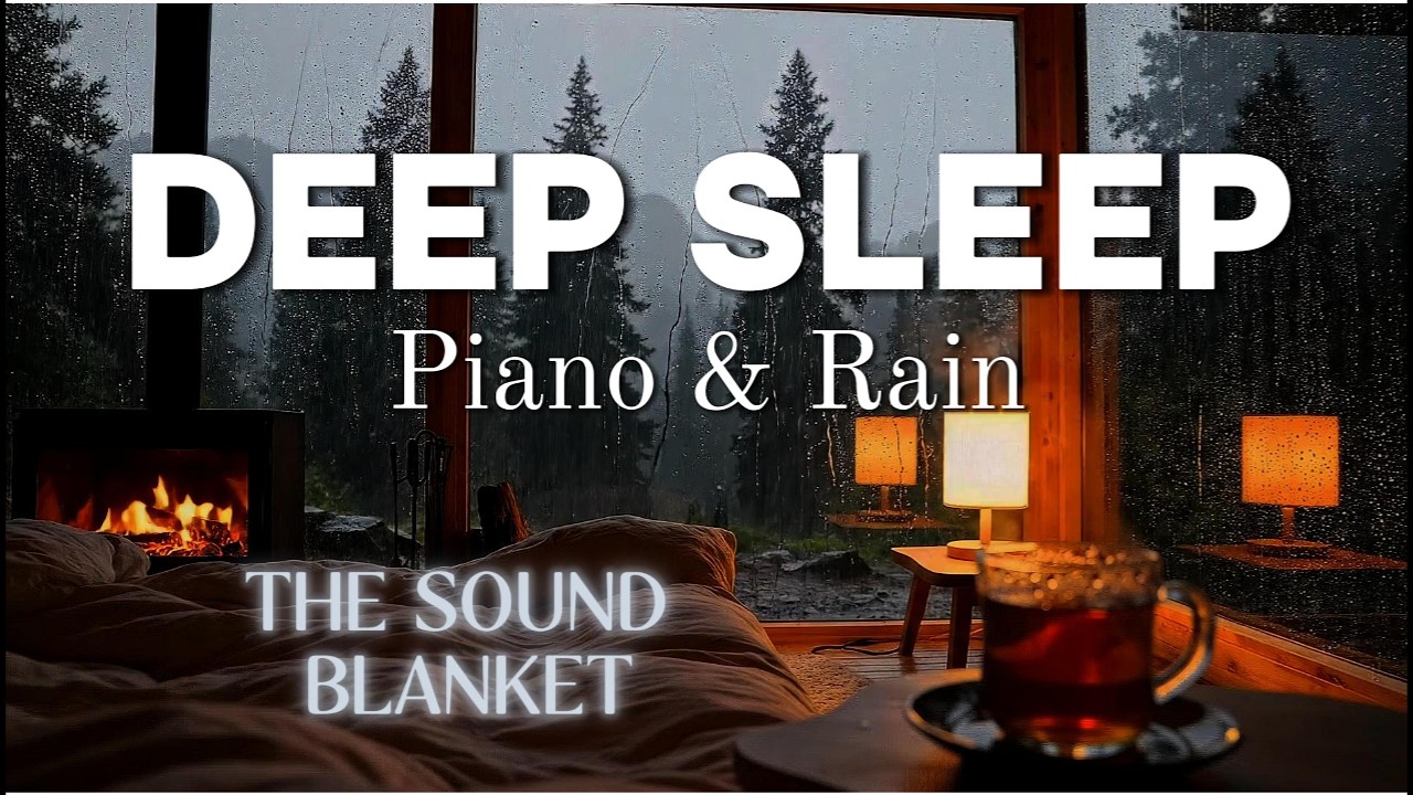 CALM AN EXHAUSTED MIND 🌑 5 Hours Dark Screen Rain & Piano | Relieve Insomnia