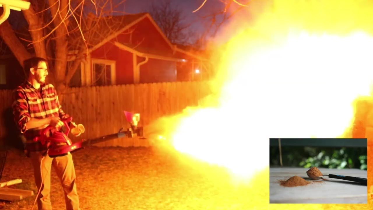 Dust Explosion Flame Thrower (Creating Fireballs right out of the kitchen or local coffee bar)