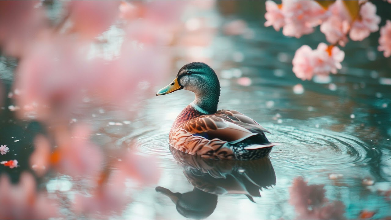 Soft Lofi Music & Peaceful Spring Duck Pond – Chill Instrumental Background for Study, Work or Focus