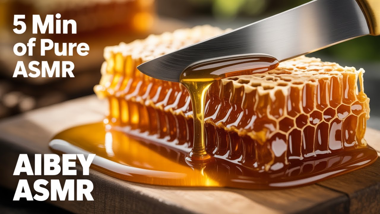 5 Minutes of Pure Honey ASMR 🍯 No Talking, Only Drips & Crunch