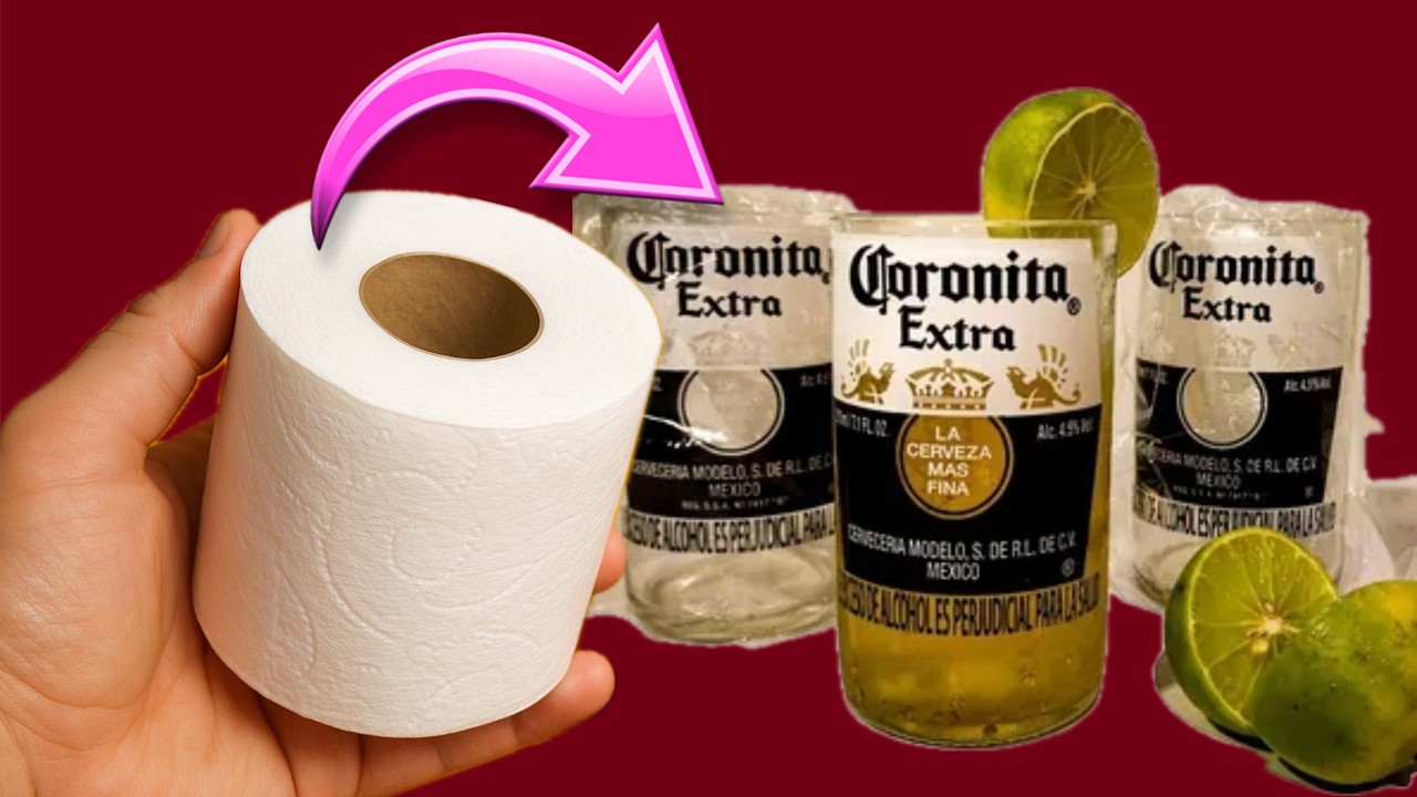Como Hacer Vasos con Botellas usando Papel Higienico | Manualidades F&aacute;ciles