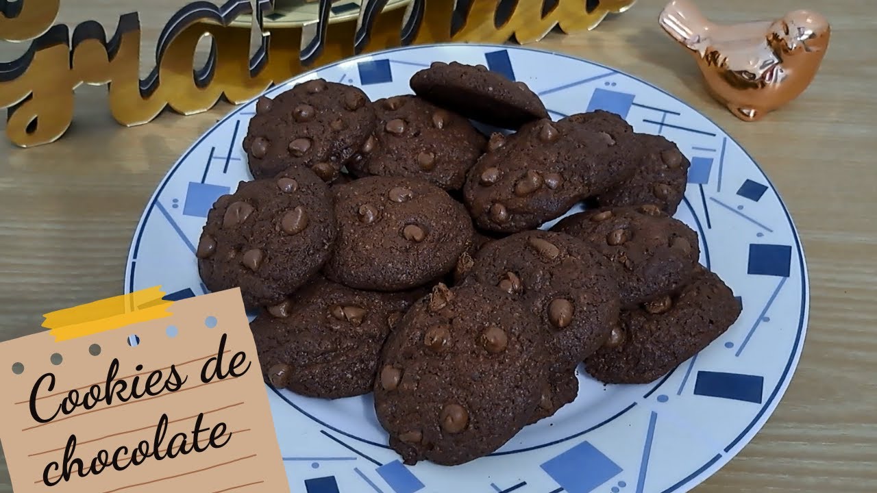 Cookies de chocolate f&aacute;cil e pr&aacute;tico #cookies #cookiesdechocolate