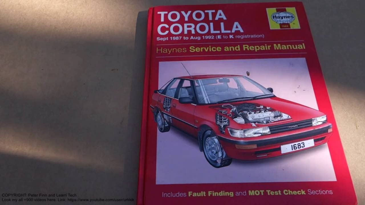 Service and repair manual review Toyota Corolla 1987 to 1992