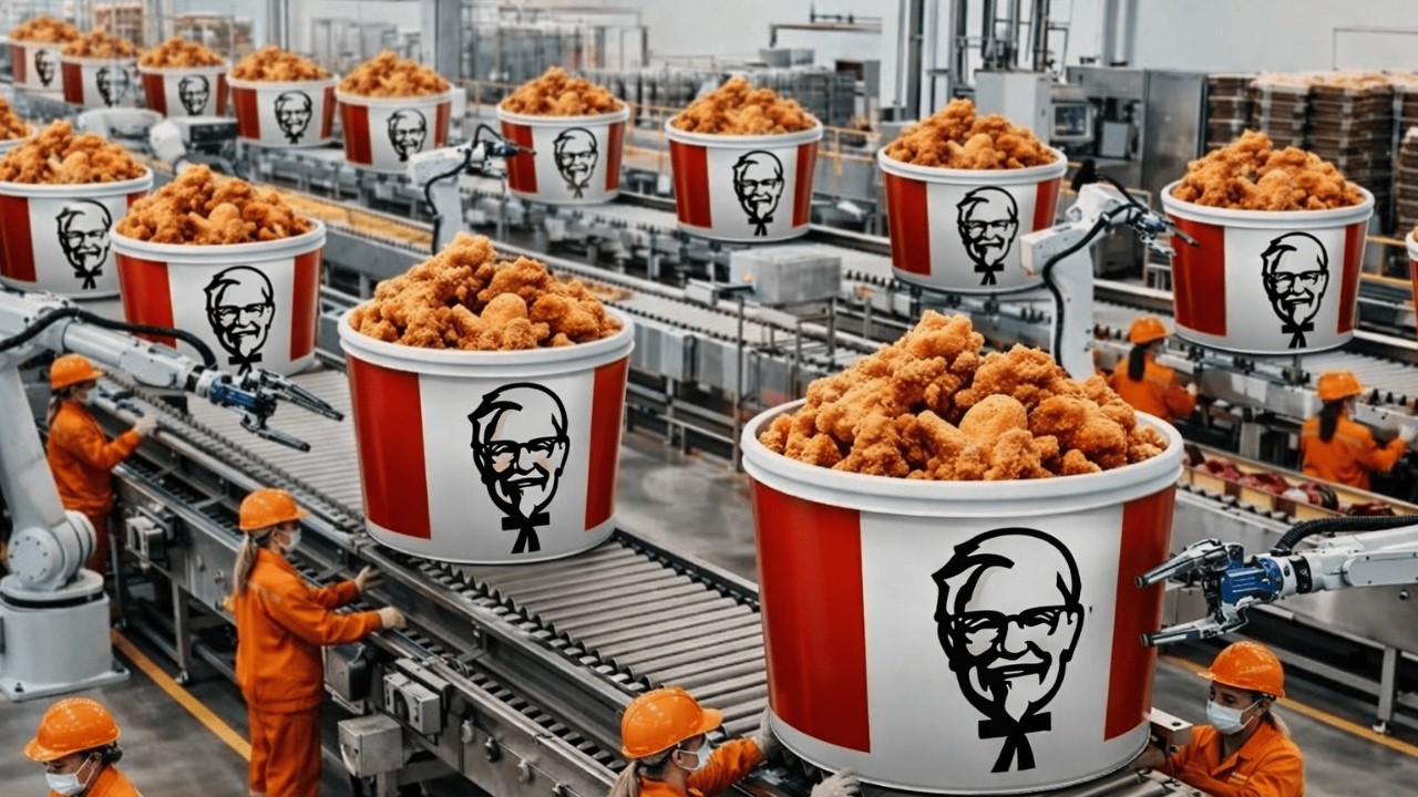 How KFC Fried Chicken Is Made 🍗🏭 (Factory Process Revealed)