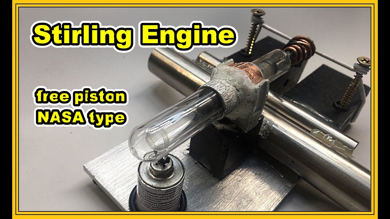 Free Piston Stirling Engine (NASA type from glass syringes)