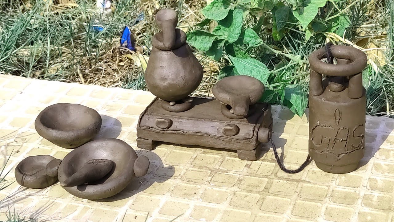 Really amazing technique make gas stove and gas cylinder with clay | 