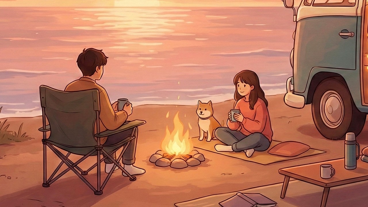 Cozy Vanlife Sunset 🌅 Relaxing Ambient Soul for Study & Calm Evenings
