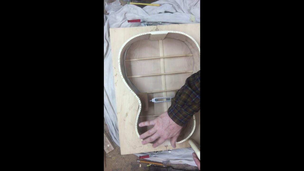 Goodman Guitars- Building a Regal style 12 string guitar Gluing the Back to the Sides