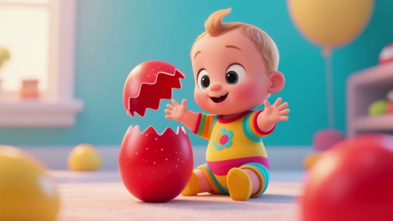 Baby Opens a Red Surprise Egg 🥚🎁 | Fun Kids Nursery Rhyme