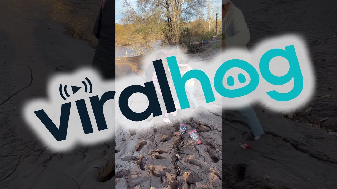 Muddy Riverbank Causes Family Mess || ViralHog