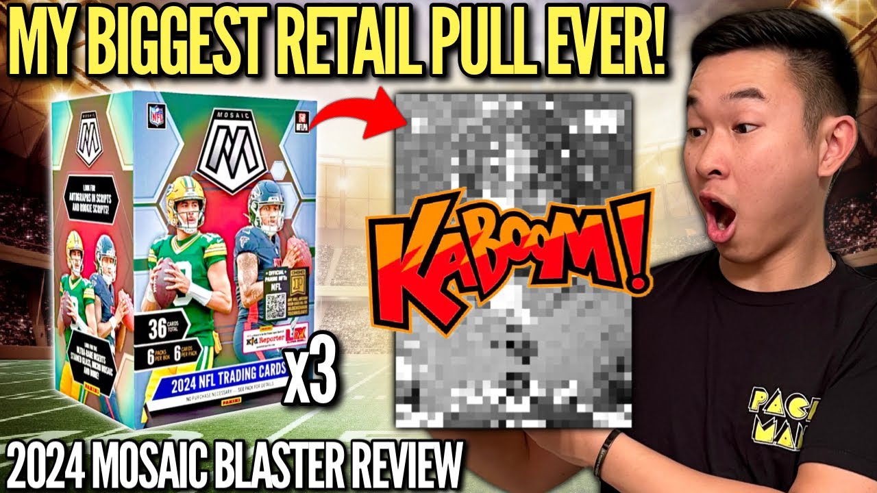 MY BIGGEST RETAIL HIT EVER (INSANE PULL)! 😱🔥 2024 Panini Mosaic Football Value Blaster Box Review x3