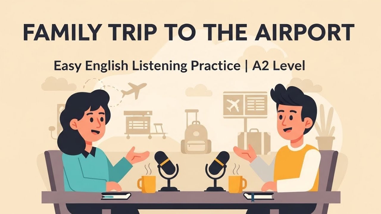 Family Trip to the Airport | Easy English Listening Practice (A2 Level)