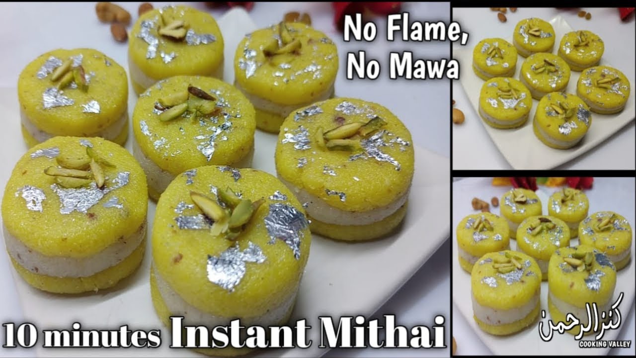 Fast and Easy Without Gas, Mawa and Ghee Sweet / Mithai Recipe | 10 Minutes Dessert Recipe