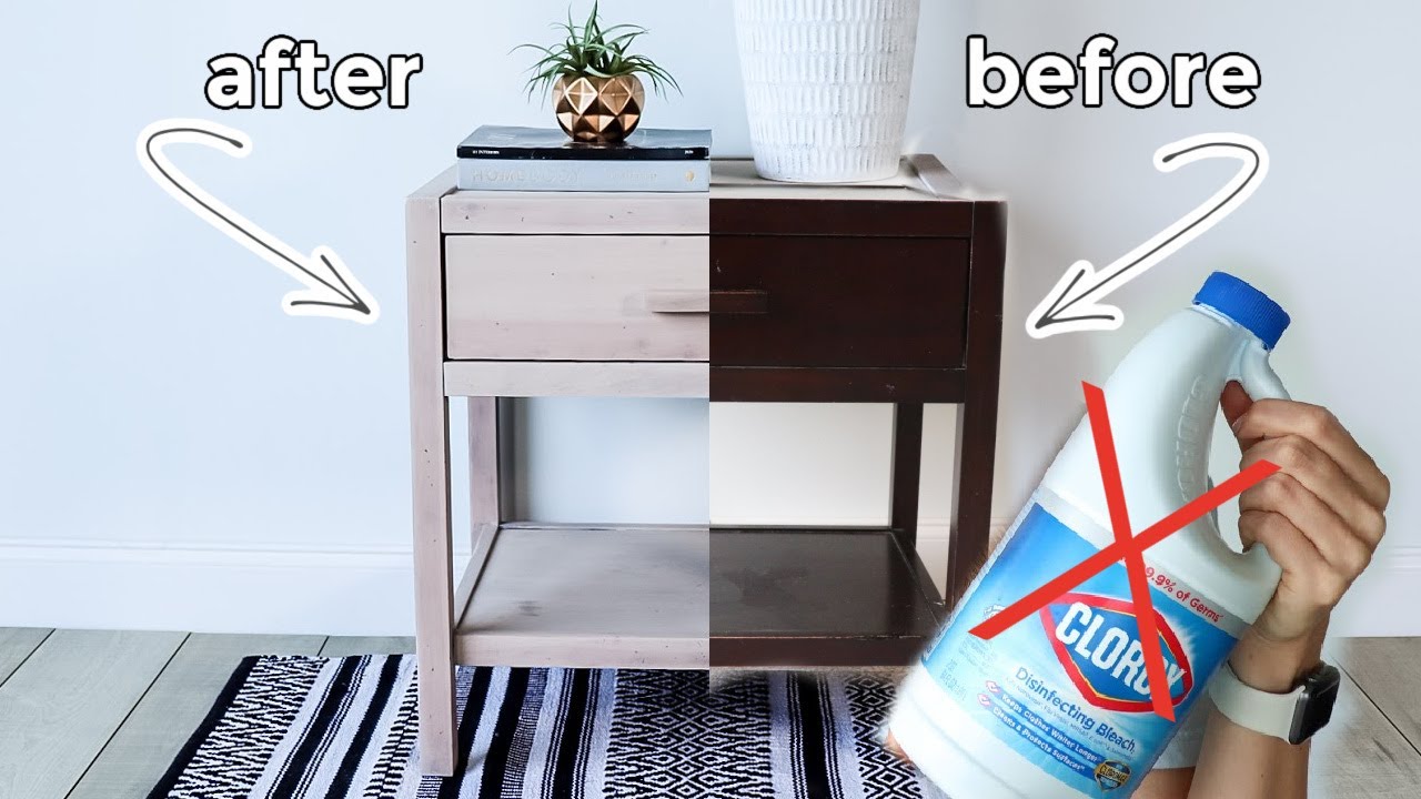 Bleaching Wood Without Bleach?! // Dark Wood Furniture Makeover