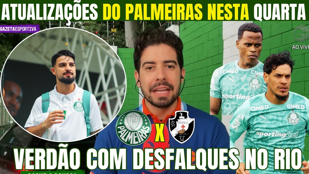 ÚLTIMAS NOTÍCIAS DO PALMEIRAS NESTA QUARTA! LESÃO DE MURILO PREOCUPA! DUELO NO RIO CONTRA O VASCO!