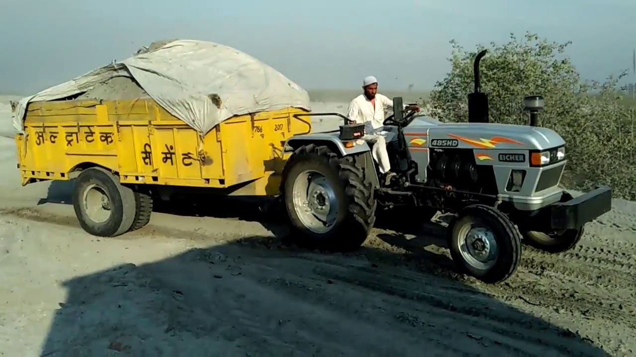 The #unbeatable #Eicher485 with #overloaded #trolley  redefines #power and #versatility in  #farming
