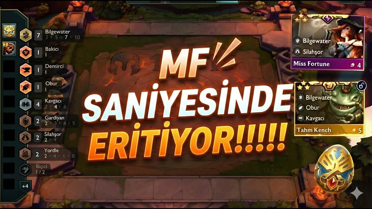BILGEWATER 3 LEVEL TAHM KENCH VE 3 LEVEL MF İLE YOK EDİYOR!!!!!!!! #teamfighttactics #tft #gaming