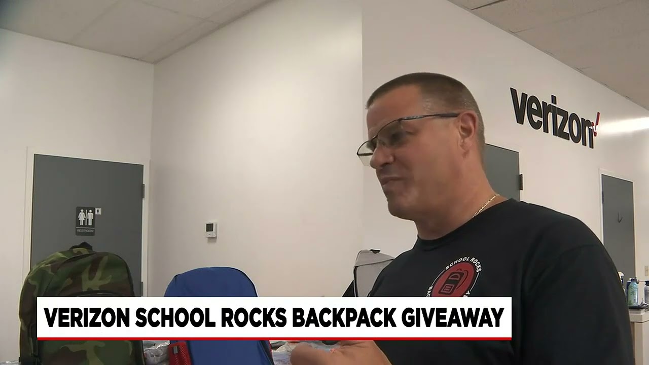 Verizon School Rocks Backpack giveaway benefits local students